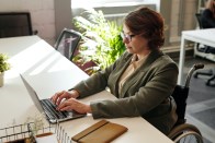 Woman applying to a job on a computer